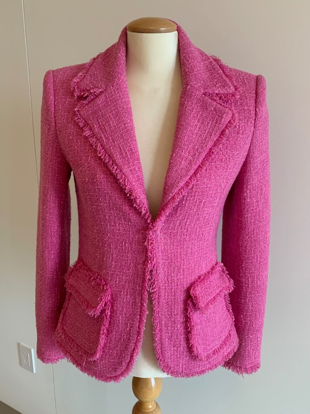 Fuschia boucle blazer